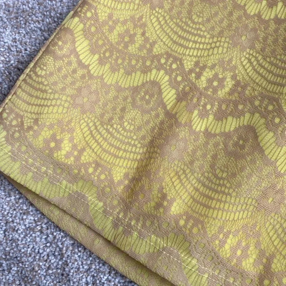 Anthropologie Eighty Sixty Sleeveless Lace Yellow Beige Fit Flare Mini Dress S - Picture 4 of 9